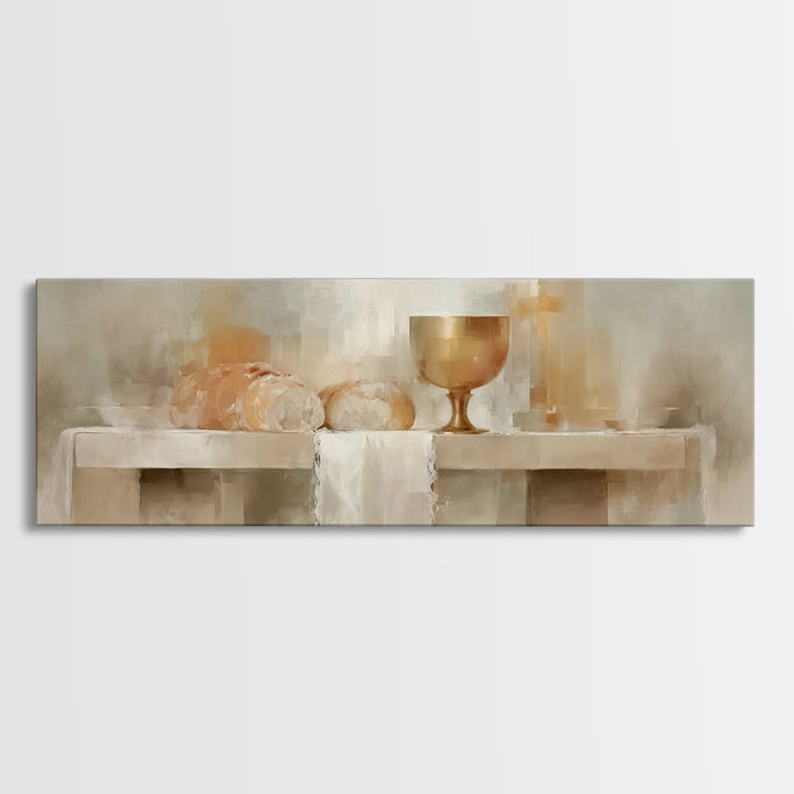 Bread Of Covenant – Framed Canvas Print – Christian Wall Art – Christian Art Canvas – Panoramic Art – Christian Christmas Art