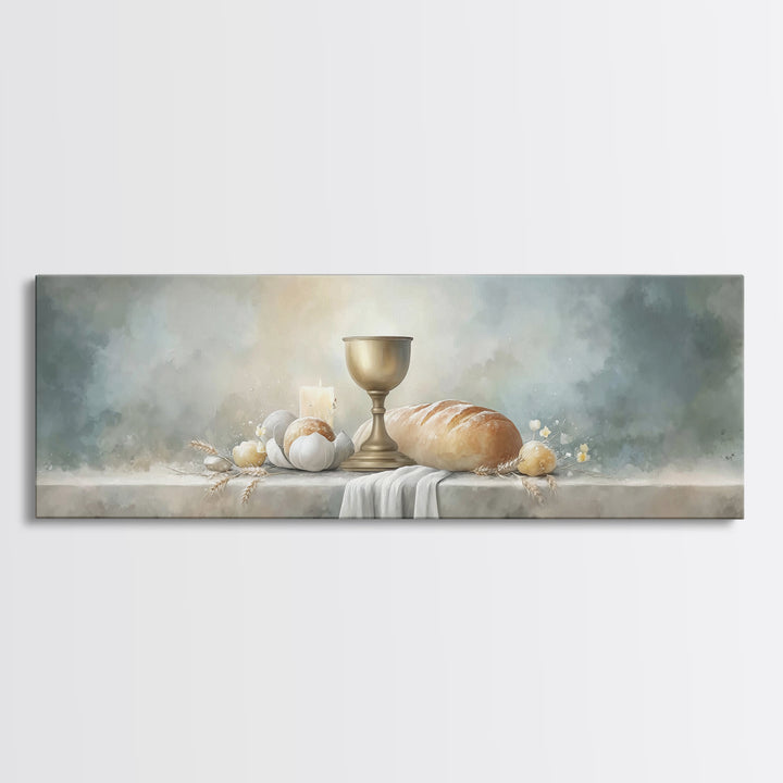 Holy Feast Radiance – Framed Canvas Print – Christian Art Canvas – Panoramic Wall Art – Christian Wall Art – Christmas Art