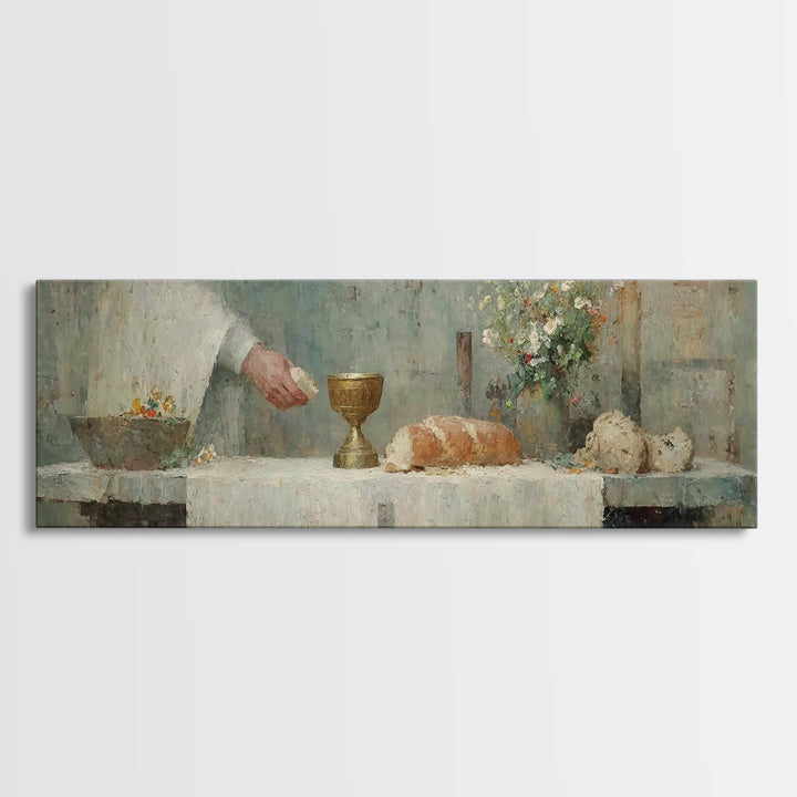 Chalice Of Peace, Framed Canvas Print, Christian Christmas Art, Panoramic Frame, Christian Art Canvas, Christian Wall Art