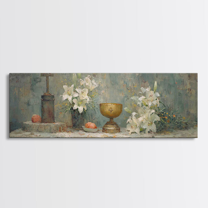 Sanctified Offering | Framed Canvas Print | Christian Art Canvas | Panoramic Art | Christian Wall Art | Christmas Art