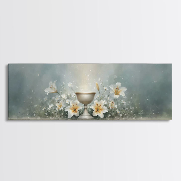 Lily Crown Glory – Framed Canvas Print – Christian Wall Art – Panoramic Wall Art – Christian Christmas Art – Christian Art Canvas