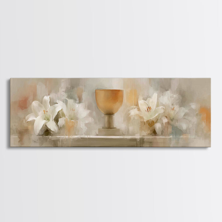 Blooming Grace, Framed Canvas Print, Christian Art Canvas, Panoramic Painting, Christian Wall Art, Christmas Art