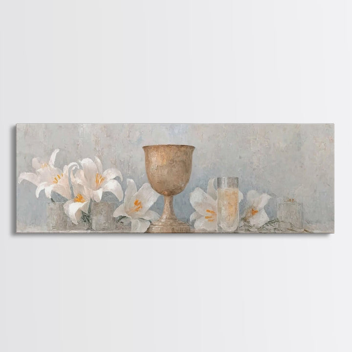 Eternal Bloom | Framed Canvas Print | Christian Art Canvas | Panoramic Frame | Christian Wall Art | Christmas Art