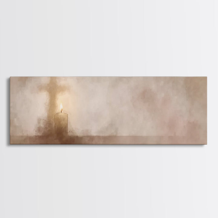 Hallowed Glow | Framed Canvas Print | Christian Art Canvas | Panoramic Art | Christian Wall Art | Christian Christmas Art