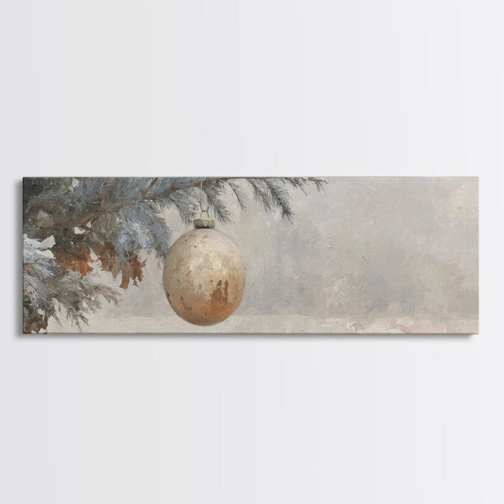 Winter Blessing Glow, Framed Canvas Print, Christmas Wall Art, Panoramic Painting, Christian Christmas Art, Framed Christian Art, Christian
