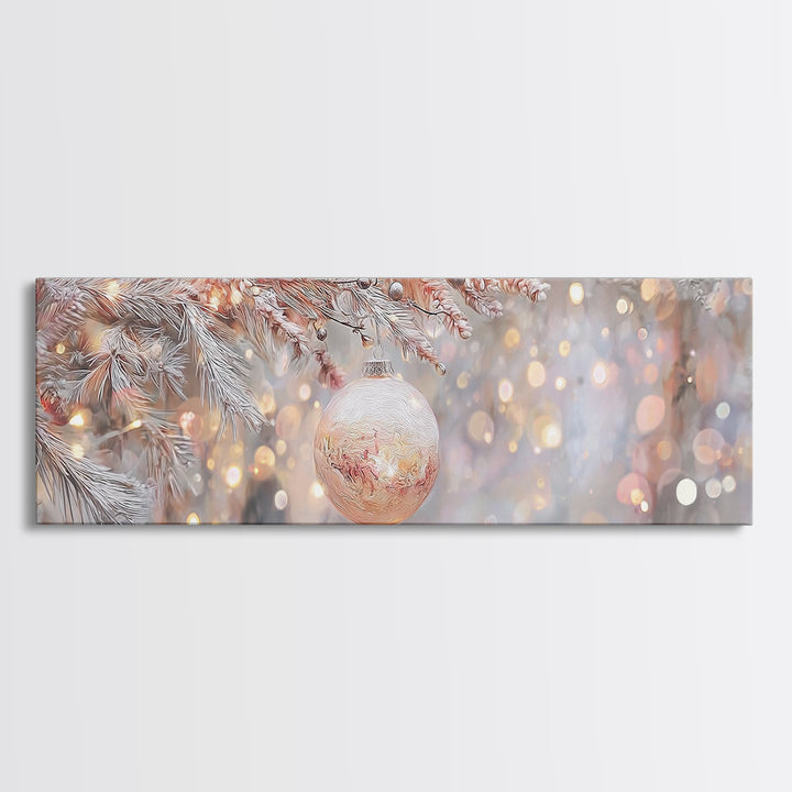 Sacred Snowfall Grace | Framed Canvas Print | Christian Christmas Art | Panoramic Wall Art | Christmas Art Prints | Christian Decor | Vinta