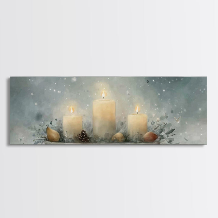 Advent Peace, Framed Canvas Print, Christian Christmas Art, Panoramic Painting, Christian Art Canvas, Christian Wall Art