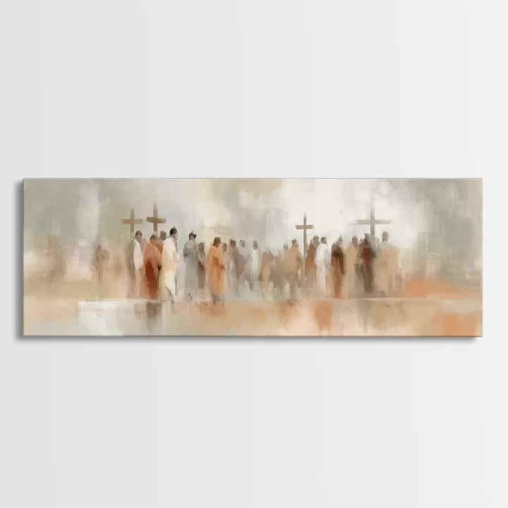 Burden Of Grace – Framed Canvas Print – Christian Wall Art – Christian Art Canvas – Panoramic Art – Christian Christmas Art