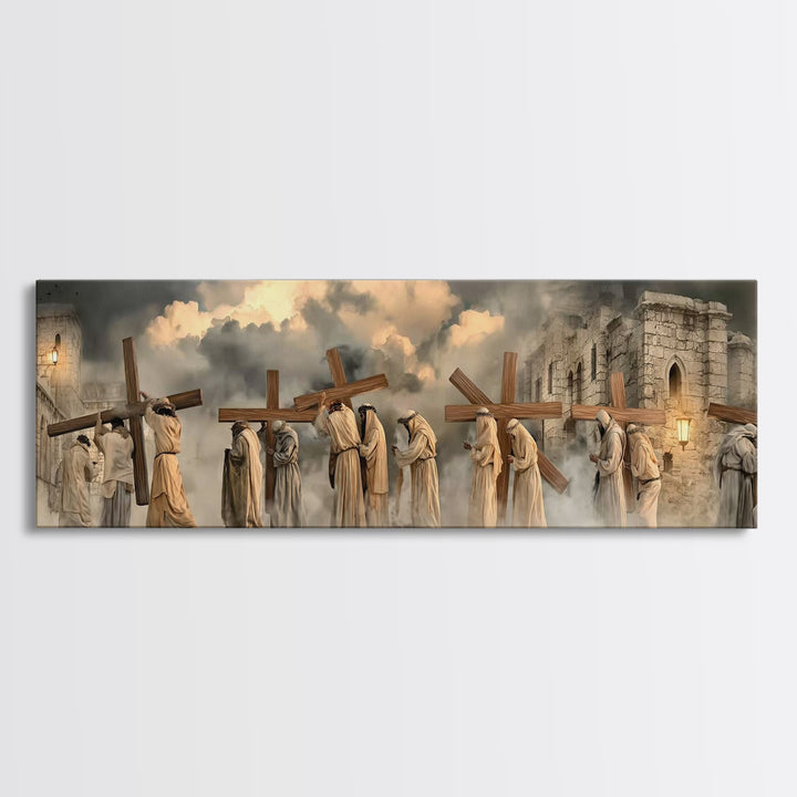 Path Of Mercy | Framed Canvas Print | Christian Art Print | Christian Wall Art | Panoramic Print | Large Christian Art