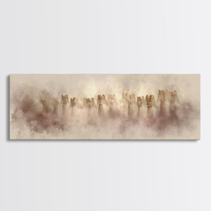 Heavenly Chorus – Framed Canvas Print – Panoramic Wall Art – Christian Art Canvas – Christian Christmas Art – Modern Christian Art