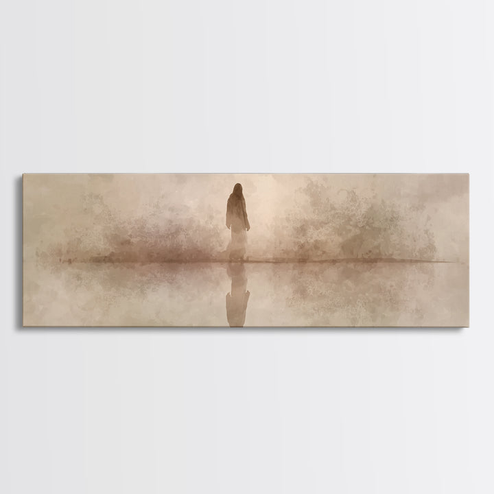 Steps Of Solace – Framed Canvas Print – Christian Wall Art – Panoramic Print – Jesus Art Canvas – Subtle Christian Art