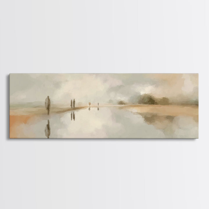 Guiding Shore Reflections – Framed Canvas Print – Christian Wall Art – Christian Art Canvas – Christmas Art – Panoramic Wall Art – Jesus Pa