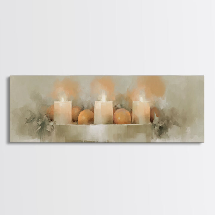 Holy Wreath, Framed Canvas Print, Christian Art Canvas, Panoramic Wall Art, Christian Christmas Art, Christian Wall Art