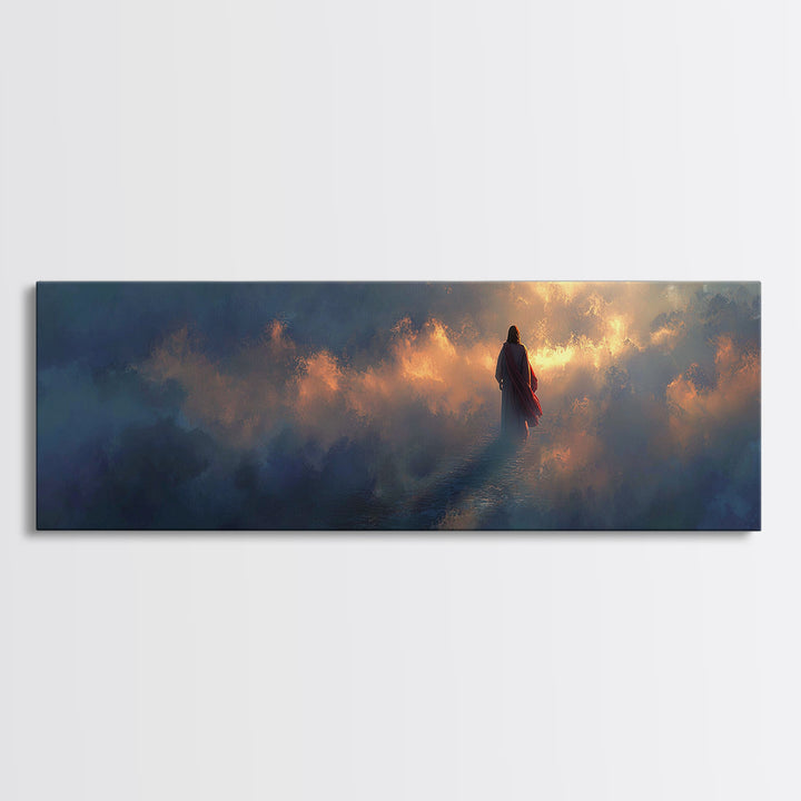 Heavenly Ascent Path | Framed Canvas Print | Jesus Painting | Christian Art Work | Large Christian Painting | Panoramic Print | Christian W
