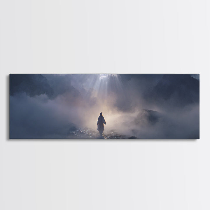 Path Of Divine Light – Framed Canvas Print – Christian Art Canvas – Jesus Painting – Modern Christian Art – Panoramic Art – Christian Wall