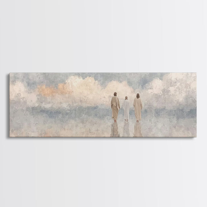 Heavenly Companions | Framed Canvas Print | Christian Art | Christian Art Canvas | Large Christian Painting | Panoramic Frame | Christian W