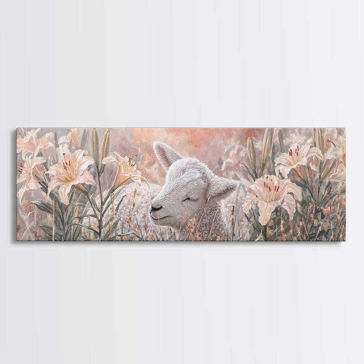 Garden Of Gentle Rest | Framed Canvas Print | Christian Wall Art | Christian Art Canvas | Christian Decor For Home | Panoramic Art | Christ