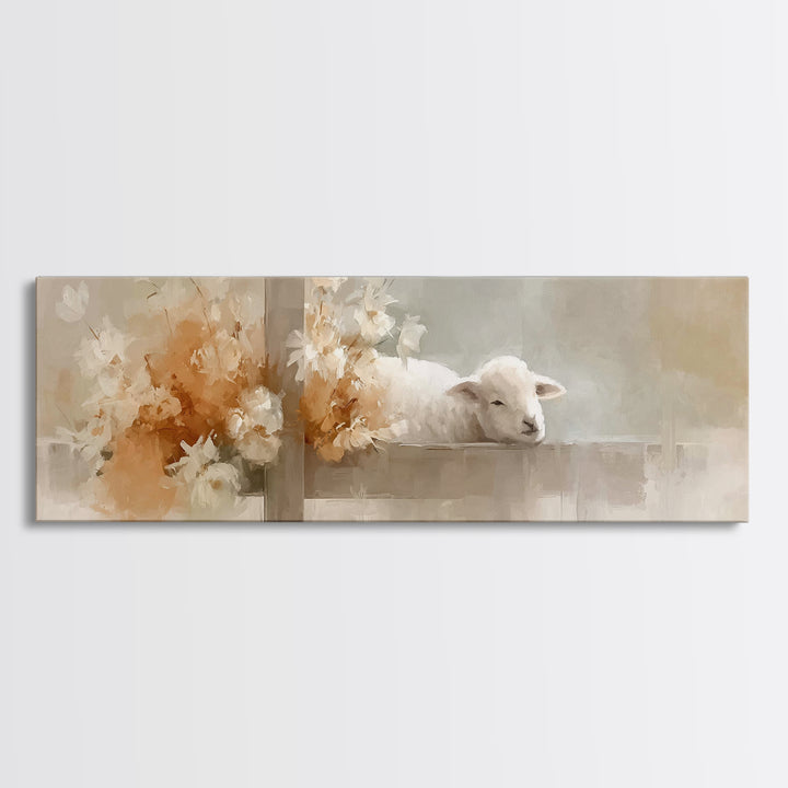 Blossoms Of Grace – Framed Canvas Print – Christian Wall Art – Panoramic Art – Christian Art Canvas – Christmas Art – Christian Decor