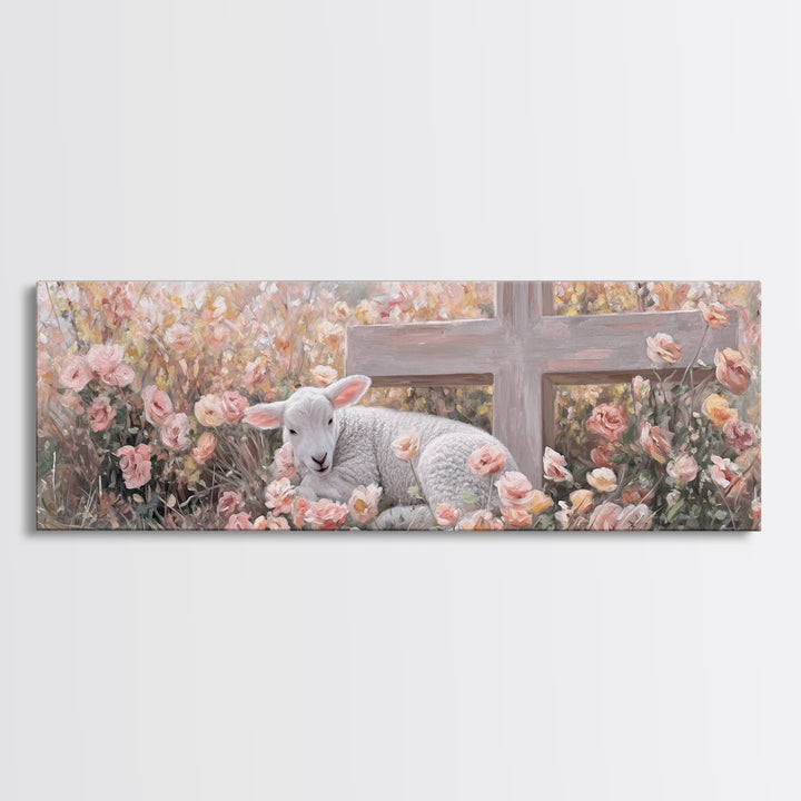 Field Of Promise – Framed Canvas Print – Christian Art Print – Panoramic Wall Art – Christian Christmas Art – Christian Decor For Home – Gi
