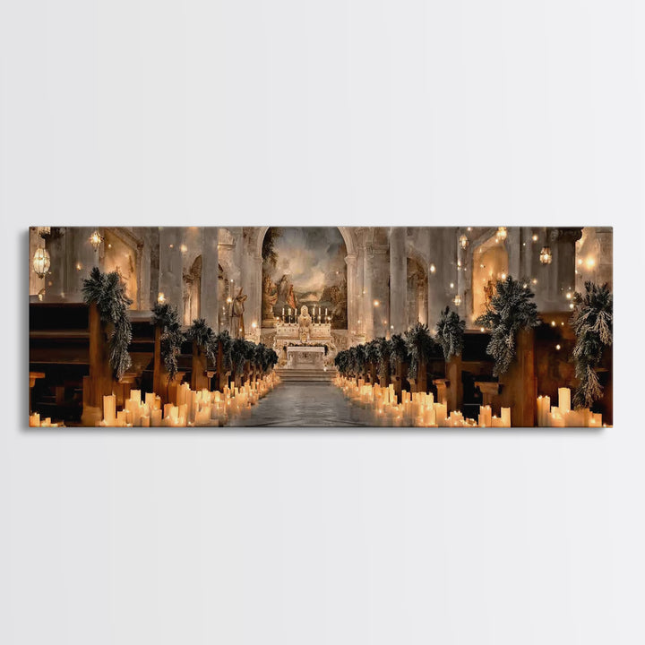 Altar Of Peace | Framed Canvas Print | Christian Art Canvas | Panoramic Frame | Christian Wall Art | Christmas Art | Christian Christmas De