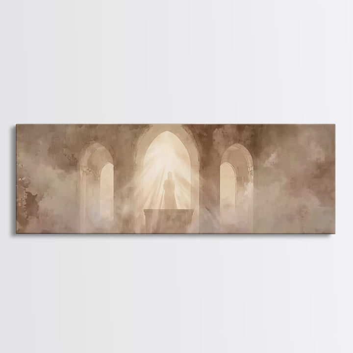 Sanctuary Light | Framed Canvas Print | Christian Wall Art | Christian Art Canvas | Jesus Painting | Panoramic Print | Christian Art