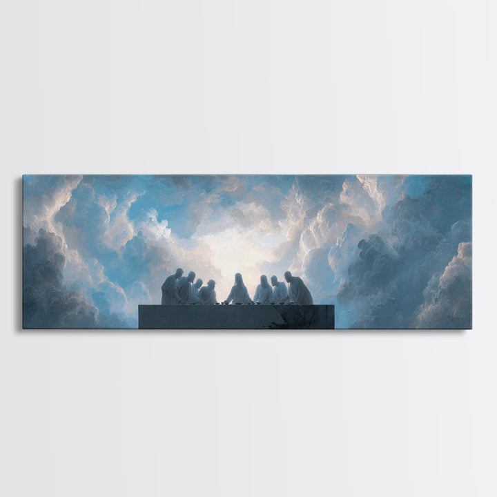 Heavenly Communion | Framed Canvas Print | Christian Art Canvas | Christian Wall Art | Panoramic Wall Art | Christian Christmas | Jesus Pai