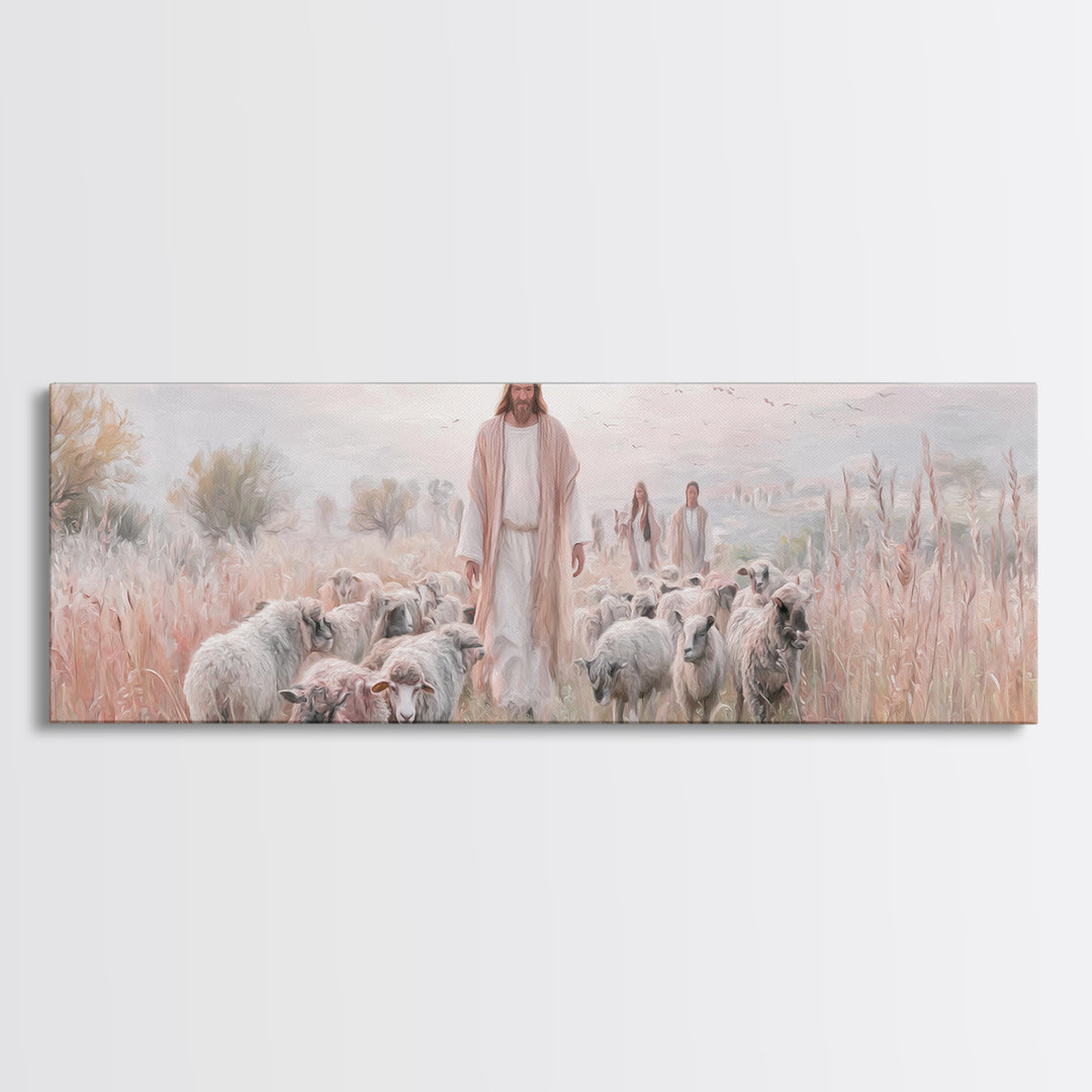 Sacred Quiet | Framed Canvas Print | Christian Wall Art | Panoramic Painting | Jesus Canvas Art | Christian Art Print | Christmas Art
