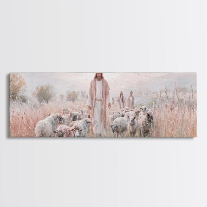 Sacred Quiet | Framed Canvas Print | Christian Wall Art | Panoramic Painting | Jesus Canvas Art | Christian Art Print | Christmas Art