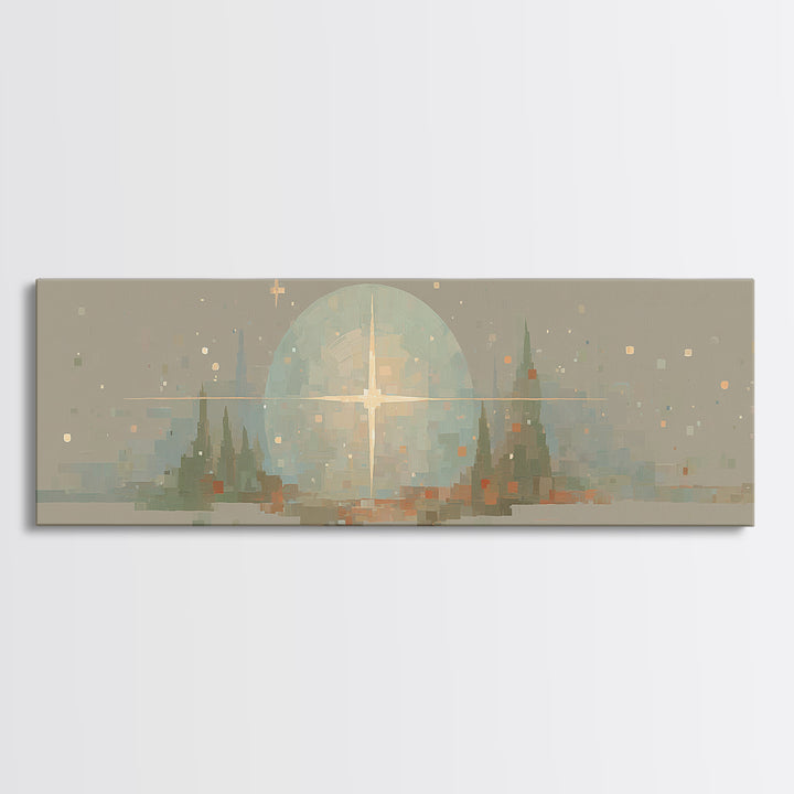 Bethlehem Dawn – Framed Canvas Print – Christian Art Canvas – Panoramic Painting – Christmas Art – Christian Wall Art – Modern Christian Ar