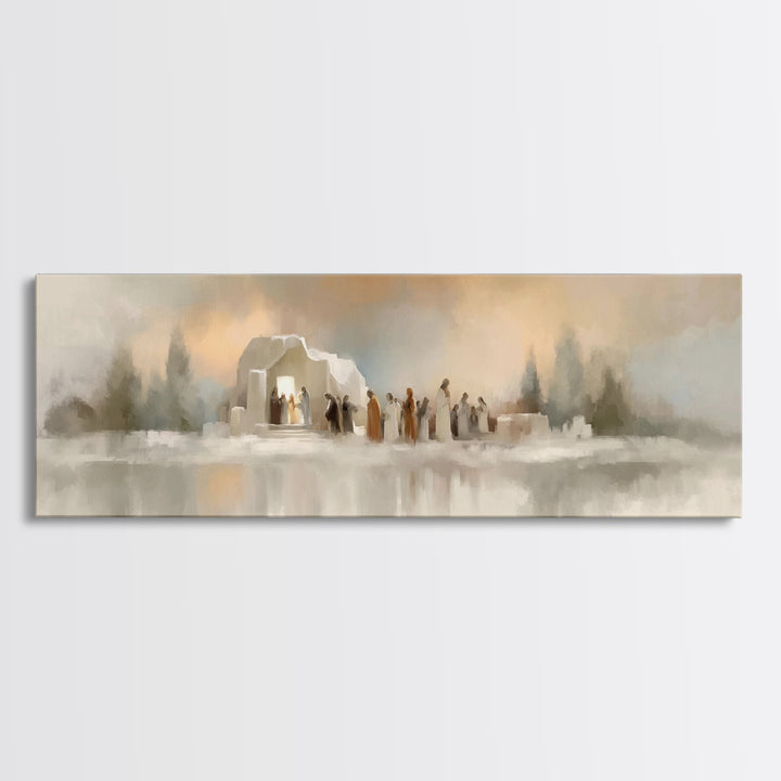 Glory In The Stable – Framed Canvas Print – Panoramic Wall Art – Christian Art Canvas – Christmas Art – Christian Christmas Decorations – C