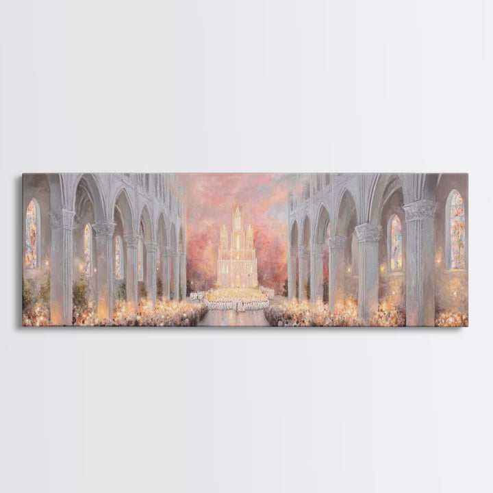 Dawn Of Worship | Framed Canvas Print | Christian Art Canvas | Panoramic Wall Art | Christmas Art Prints | Christian Christmas Art | Modern