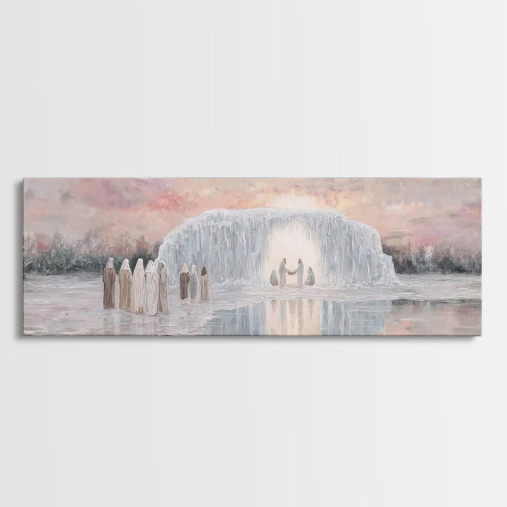 Radiant Birth Sky, Framed Canvas Print, Panoramic Art, Christian Christmas Art, Christian Wall Art, Christmas Art Prints, Christian Art Can