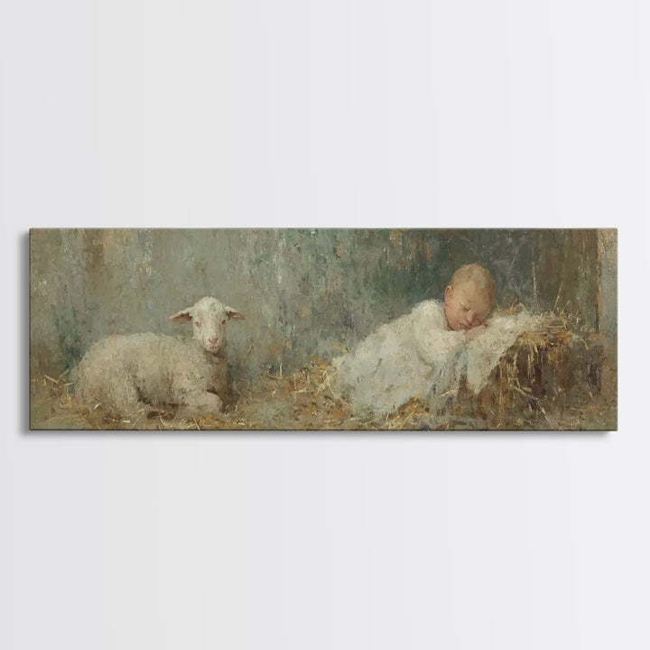 Heavenly Shore Star, Framed Canvas Print, Christian Art Canvas, Panoramic Art, Christmas Art Prints, Christian Wall Art, Jesus Christmas Ar