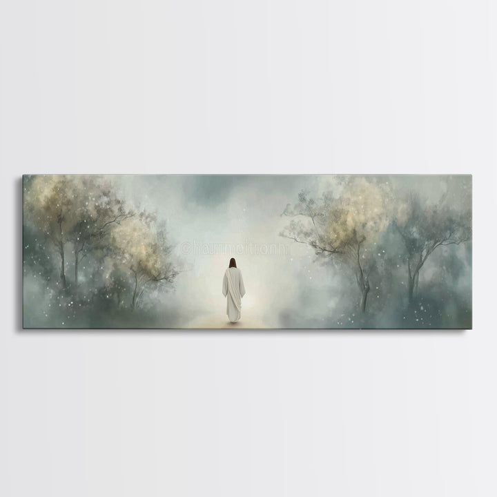 Path Of Gentle Light – Framed Canvas Print – Panoramic Art – Christian Wall Art – Jesus Painting – Christian Art Canvas – Modern Christian