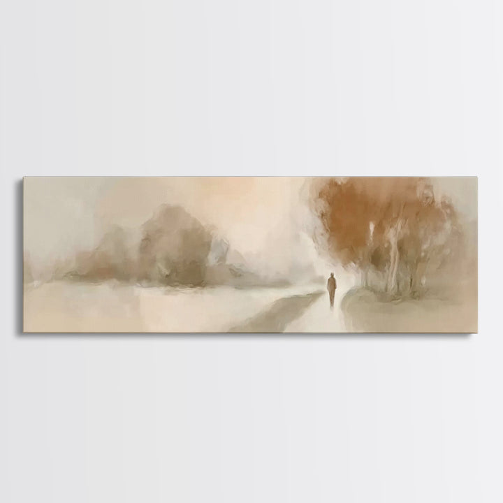 Walk Of Still Grace, Framed Canvas Print, Panoramic Painting, Christian Art Canvas, Jesus Painting, Christian Wall Art, Minimalist Christia