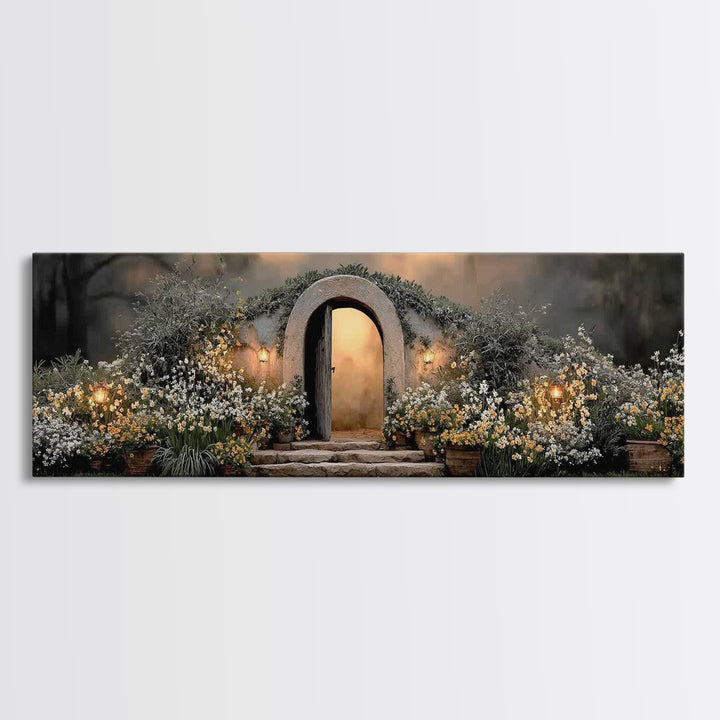 Garden Of Hope – Framed Canvas Print – Christian Wall Art – Christian Art Canvas – Jesus Painting – Panoramic Art – Christian Christmas Art