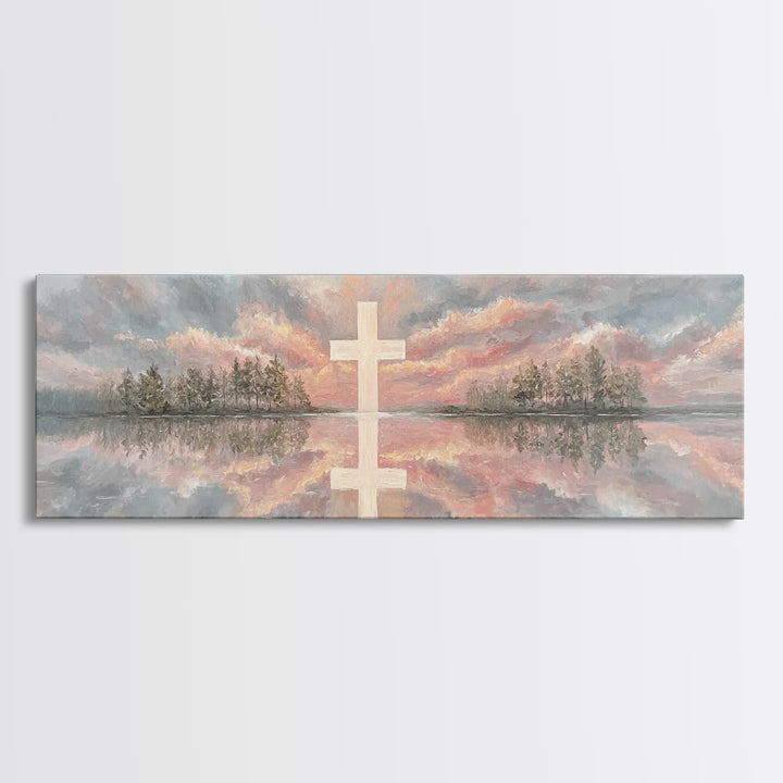 Heavenly Sky Promise – Framed Canvas Print – Christian Art Print – Panoramic Painting – Christian Wall Art – Christian Gift – Christmas Art