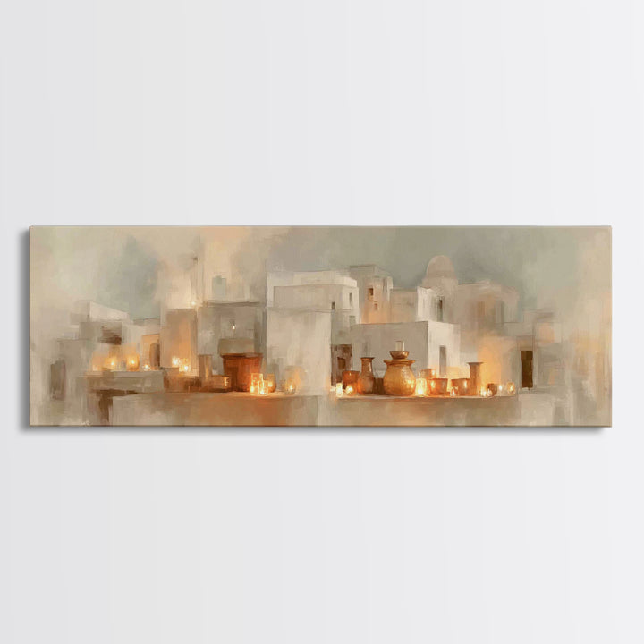 Harbor Of Faith, Framed Canvas Print, Christian Wall Art, Panoramic Art, Christian Art Print, Jesus Painting, Christian Decoration