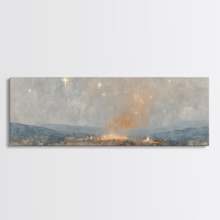 Guiding Star Journey, Framed Canvas Print, Panoramic Art, Christian Christmas Art, Christian Art Canvas, Christmas Wall Art, Christian Art