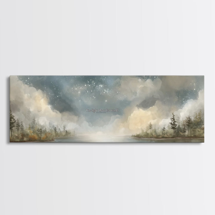 Heaven’s Quiet Light | Framed Canvas Print | Christian Art Work | Panoramic Wall Art | Christian Art Canvas | Christian Decor | Christmas A