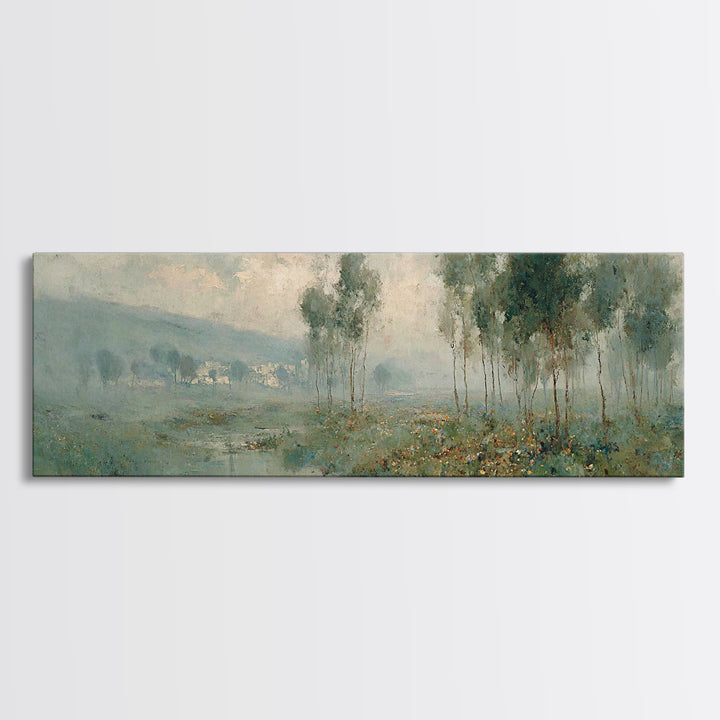 Morning Grace Meadow – Framed Canvas Print – Christian Art Painting – Panoramic Print – Christian Wall Art – Christian Art Canvas – Christi