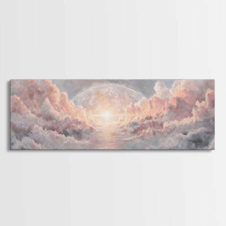Heavenly Dawn Light – Framed Canvas Print – Christian Wall Art – Christian Art Canvas – Panoramic Art – Jesus Painting – Christmas Art