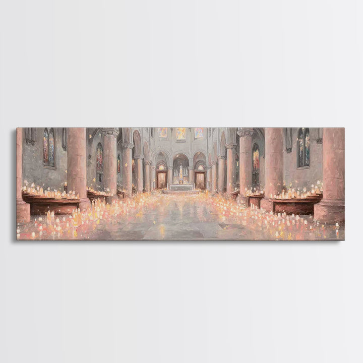 Sacred Night Vigil – Framed Canvas Print – Christian Art Canvas – Panoramic Painting – Christian Wall Art – Christmas Art – Christian Gift