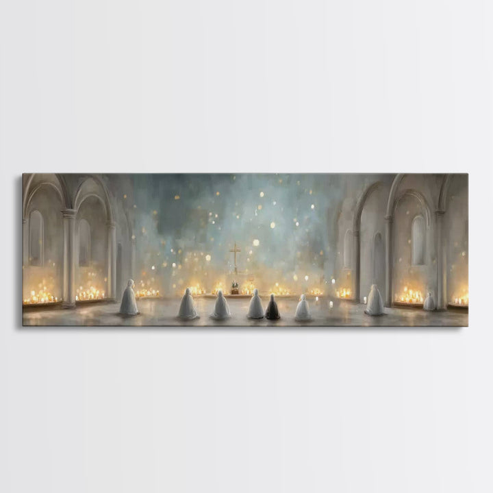Riverside Shepherd Calm | Framed Canvas Print | Jesus Painting | Christian Wall Art | Panoramic Art | Christian Art Canvas | Christian Gift