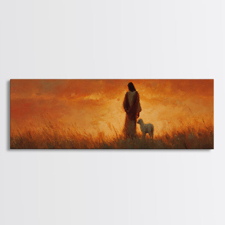 Hillside Promise | Framed Canvas Print | Christian Art Work | Jesus Painting | Extra Wide Art | Christian Christmas Art | Christian Decorat