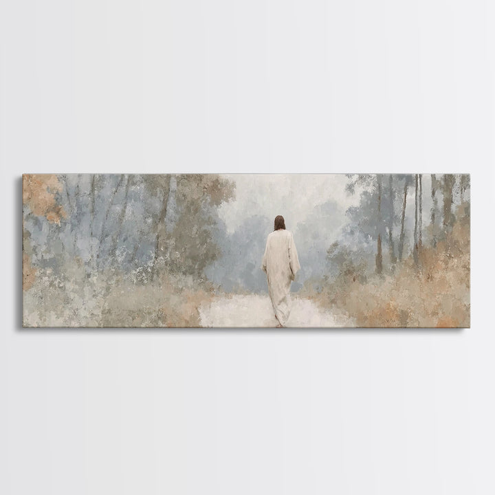 Waters Of Stillness – Framed Canvas Print – Christian Art Painting – Jesus Canvas Art – Panoramic Art – Christian Christmas Art – Subtle Ch