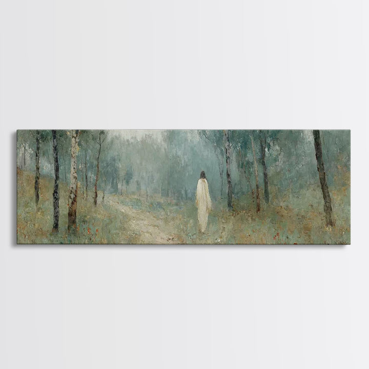 Forest Of Glory – Framed Canvas Print – Christian Wall Art – Panoramic Art – Jesus Painting – Christian Art Canvas – Modern Christian Art –
