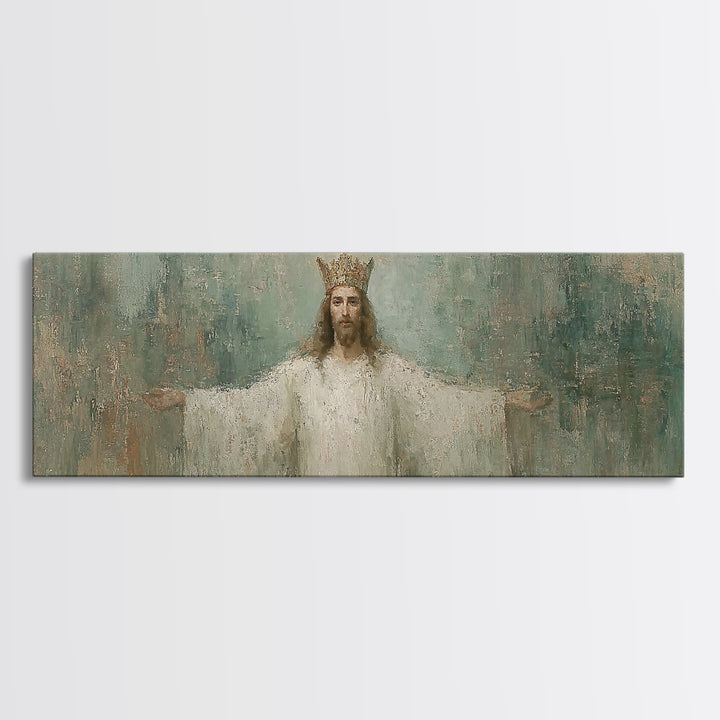 Whispered Hope, Framed Canvas Print, Panoramic Wall Art, Christian Art Canvas, Abstract Christian Art, Modern Christian Painting, Christian