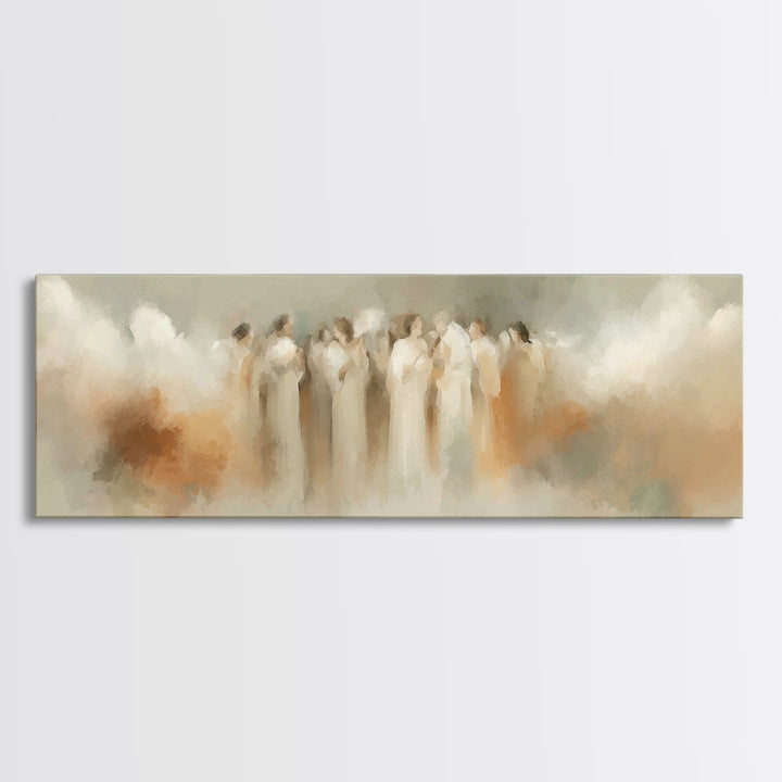 Heavenly Gathering – Framed Canvas Print – Christian Art – Panoramic Wall Art – Christian Art Prints – Christmas Art – Christian Decor For
