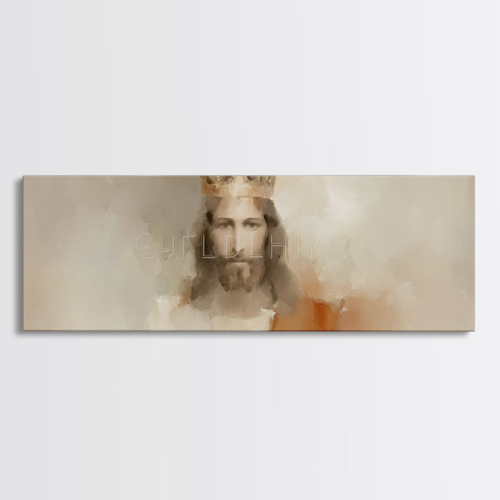 Eternal King Glory – Framed Canvas Print – Panoramic Wall Art – Christian Art Work – Jesus Painting – Christian Art Canvas – Large Christia